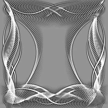 Abstract wavy frame silhouette patterns Stock Illustration