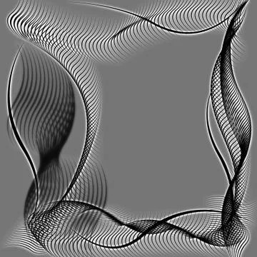 Abstract wavy frame silhouette patterns Stock Illustration