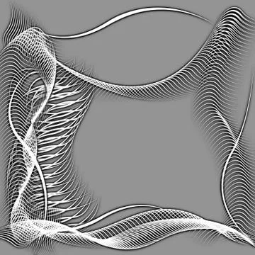 Abstract wavy frame silhouette patterns Stock Illustration