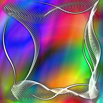 Abstract wavy frame silhouette patterns Stock Illustration