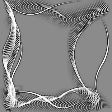 Abstract wavy frame silhouette patterns Stock Illustration