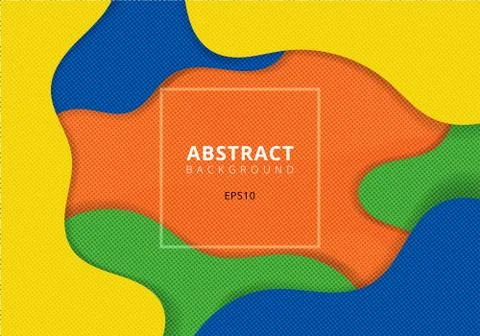 Abstract wavy geometric dynamic 3D colorful background with halftone texture. Stock Illustration