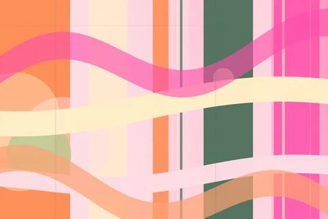 Abstract wavy geometric gradient background with pink, orange, and green bl.. Stock Illustration