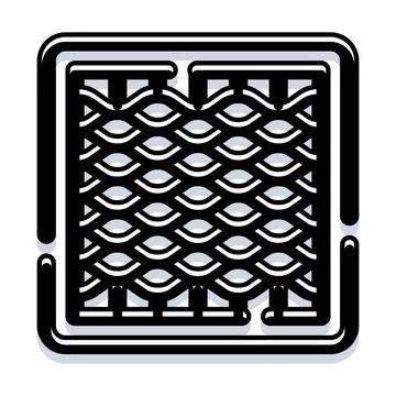 Abstract wavy geometric pattern inside square icon Stock Illustration