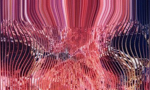 Abstract Wavy Glossy Texture Background with Red Marble and Metallic Ripples Stock Photos