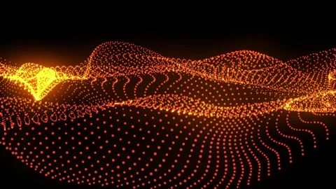 Abstract wavy golden dots background. Concept of futuristic animation. Stock Footage 112233946