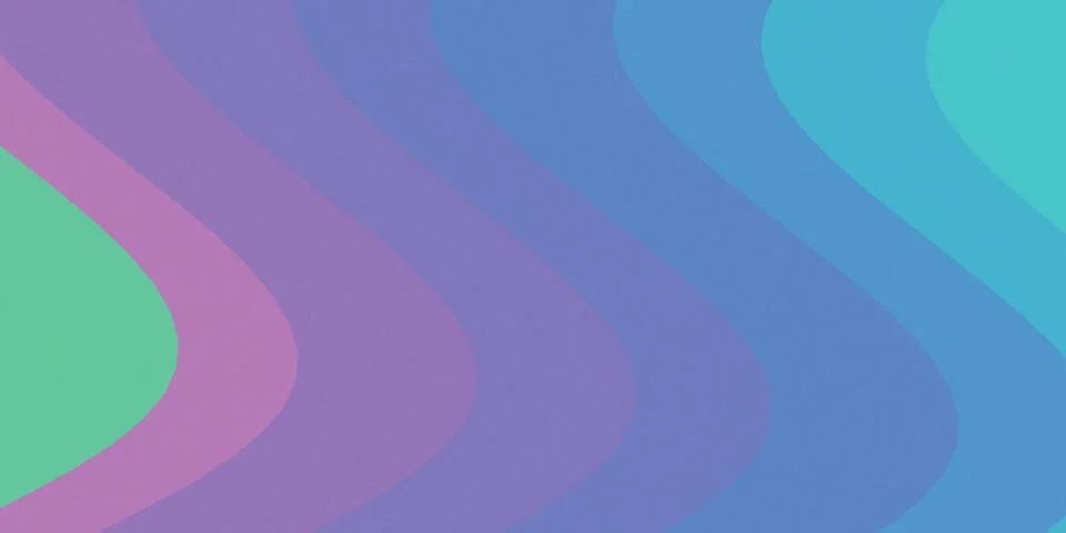 Abstract wavy gradient background with flowing stripes in purple, blue, and.. 库存插图