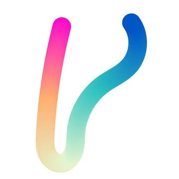 Abstract wavy gradient lines with fluid ribbon shapes, colorful 3D pattern, Stock Illustration