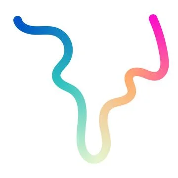 Abstract wavy gradient lines with fluid ribbon shapes, colorful 3D pattern, Stock Illustration