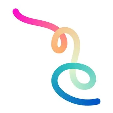 Abstract wavy gradient lines with fluid ribbon shapes, colorful 3D pattern, Stock Illustration