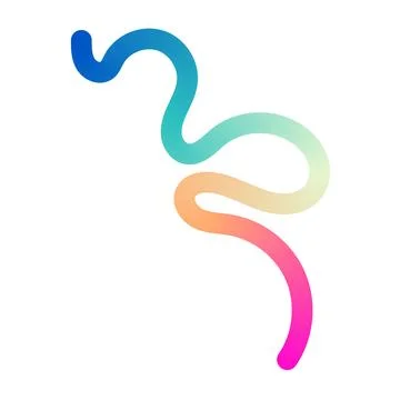 Abstract wavy gradient lines with fluid ribbon shapes, colorful 3D pattern, Stock Illustration