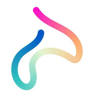 Abstract wavy gradient lines with fluid ribbon shapes, colorful 3D pattern, 스톡 일러스트