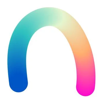 Abstract wavy gradient lines with fluid ribbon shapes, colorful 3D pattern, Stock Illustration