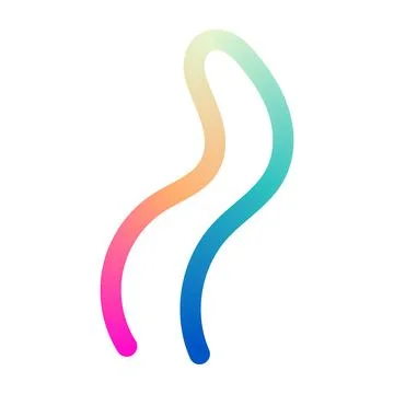 Abstract wavy gradient lines with fluid ribbon shapes, colorful 3D pattern, Stock Illustration