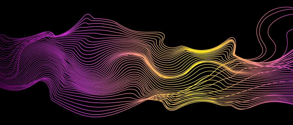 Abstract wavy gradient lines modern background. Illustrazione stock