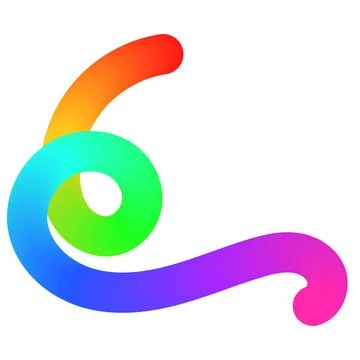Abstract wavy gradient lines with playful squiggle shapes, colorful ribbon Stock Illustration