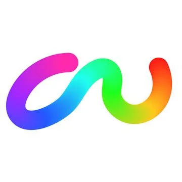 Abstract wavy gradient lines with playful squiggle shapes, colorful ribbon Stock Illustration