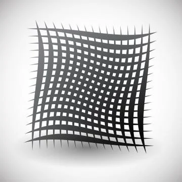 Abstract wavy grid, mesh of curved lines with twisted, spirally effect. Artis Illustrazione stock