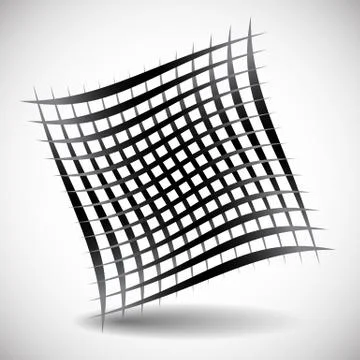 Abstract wavy grid, mesh of curved lines with twisted, spirally effect. Artis Illustrazione stock