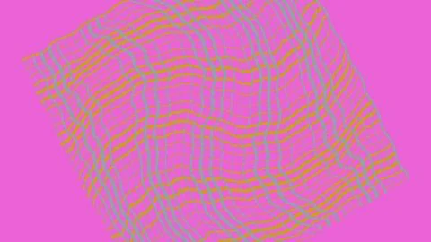 Abstract wavy grid pattern on a bright pink background Stock Illustration