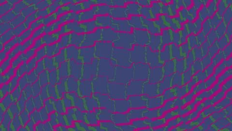 Abstract wavy grid pattern with pink and green lines 스톡 일러스트
