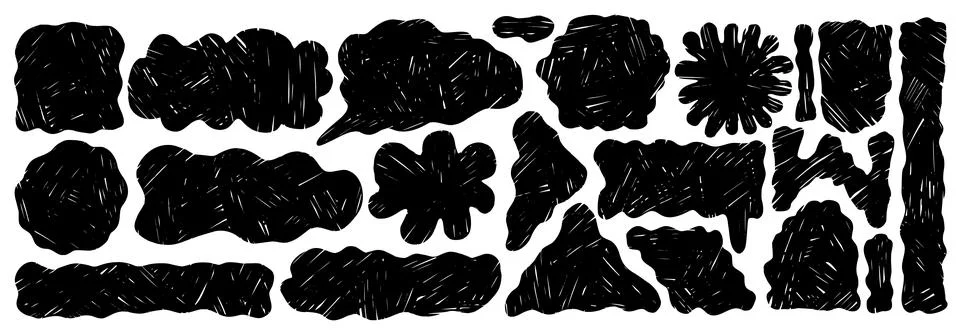 Abstract wavy grunge borders with irregular edges. Curvy blobs and scalloped イラスト素材