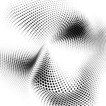 Abstract Wavy Halftone Texture. Vector black and white background イラスト素材