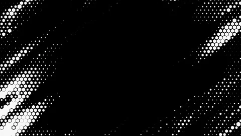 Abstract wavy hexagonal halftone fluid motion background with central place for Stock Footage 319764371