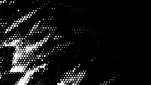Abstract wavy hexagonal halftone fluid motion background with place for text on Stock Footage 327473530