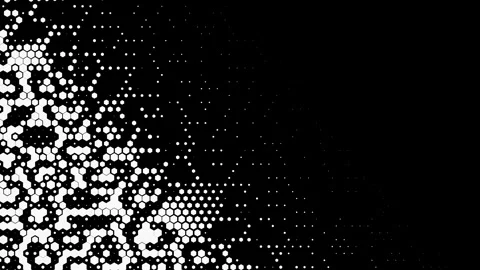 Abstract wavy hexagonal halftone fluid motion background with place for text on Stock Footage 327473551