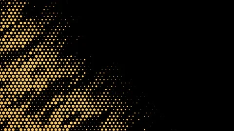 Abstract wavy hexagonal halftone fluid motion background with place for text on Stock Footage 327473576