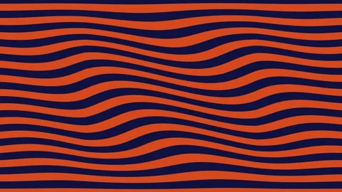 Abstract Wavy horizontal striped pattern in orange and blue corporate background Stock Footage 333674614