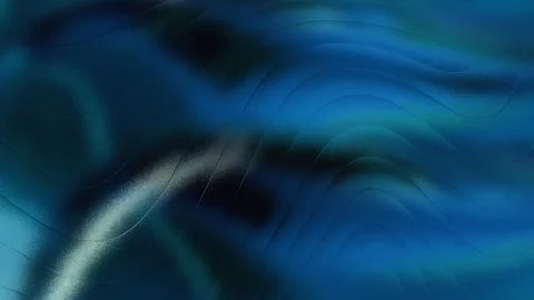 Abstract wavy iridescent blue and teal fluid texture with subtle etched lin.. Stock Illustration