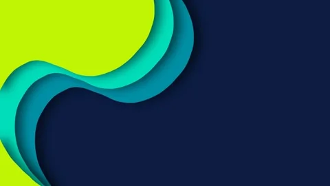 Abstract Wavy Layered Background with Lime Green and Blue Colors. Stock Footage 344127529