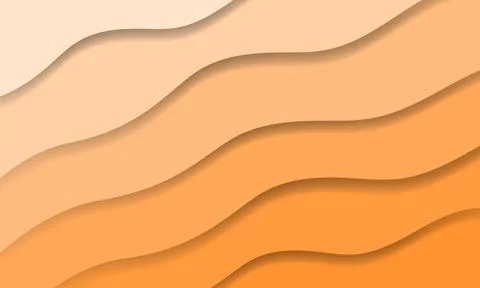 Abstract wavy layers in orange gradient tones. smooth gradient effect.	 Stock Illustration