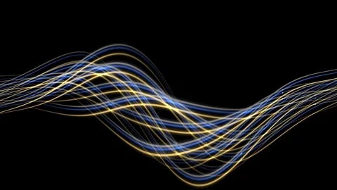 Abstract Wavy Light Trails Motion Background Dynamic Glowing Lines Digital .. Stock Footage 340076326