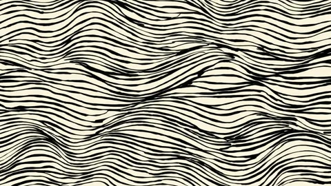 Abstract wavy line background with flowing black stripes on cream surface, .. 库存影片 342046962