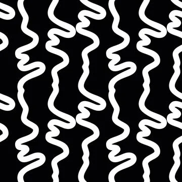 Abstract wavy line monochrome pattern Stock Illustration