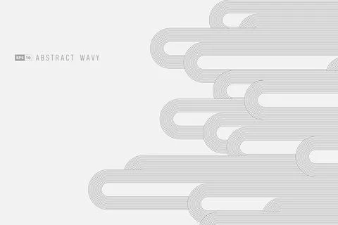 Abstract wavy line pattern cover of minimal design background. Stock Illustration