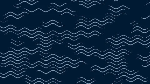 Abstract Wavy Line Pattern on Dark Blue Background with Fluid and Dynamic D.. Stock Illustration