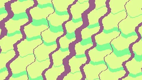 Abstract wavy line pattern in green and purple colors イラスト素材