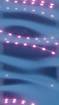 Abstract Wavy Line Pattern with Pink Neon Highlights.. Stock Illustration