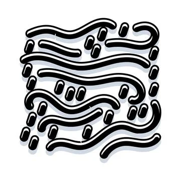Abstract wavy lines and capsule shapes background 스톡 일러스트