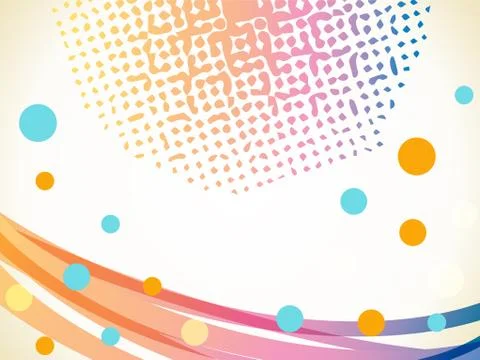 Abstract wavy lines and dots background. Jpeg illustration Stock Illustration