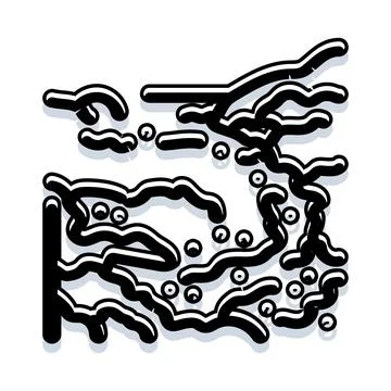 Abstract wavy lines and dots forming pattern Stockillustratie