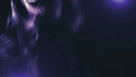 Abstract wavy lines and particles. Rainbow glowing waving stripes.  Video stock 221707683