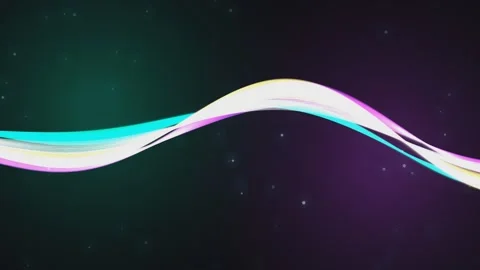 Abstract wavy lines animation with glowing light particles motion on gradie.. Video stock 341096360