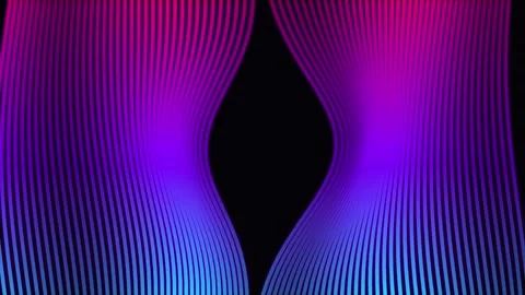 Abstract Wavy Lines Animation with Neon Colors Stock Footage 342044318