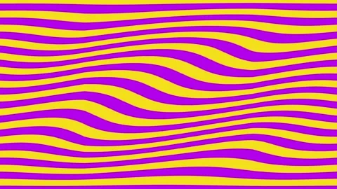 Abstract wavy lines animation seamless loop with bright yellow and purple c.. Stock Footage 320357799