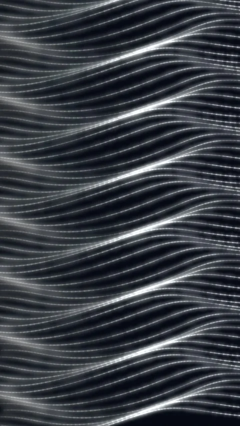 Abstract wavy lines background in dark theme, flowing energy concept Stock Footage 340332623